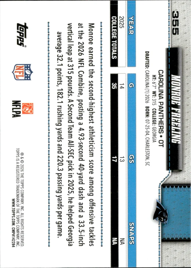 Monroe Freeling card back