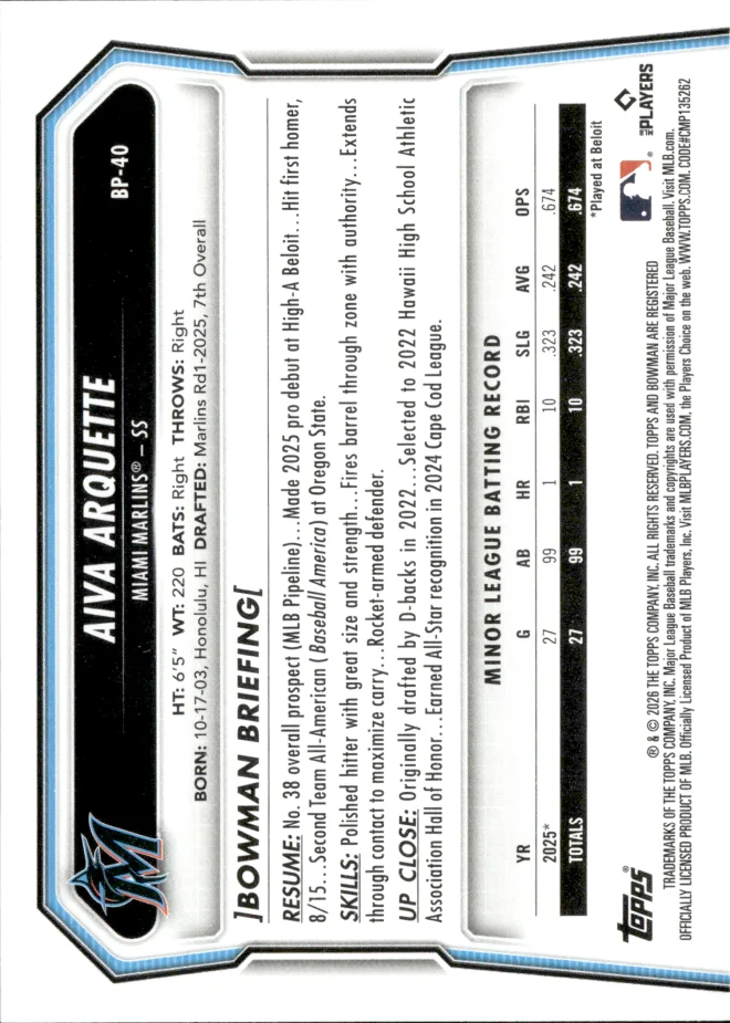 Aiva Arquette card back