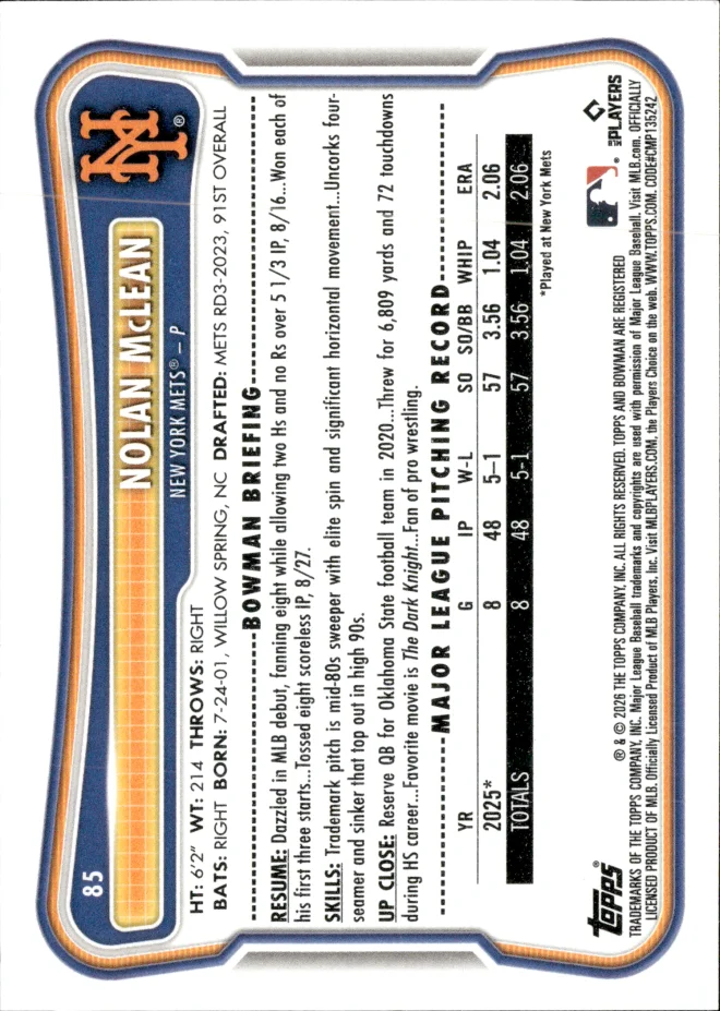 Nolan McLean card back