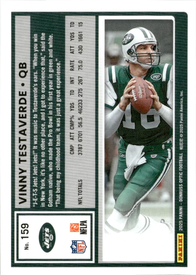 Vinny Testaverde card back