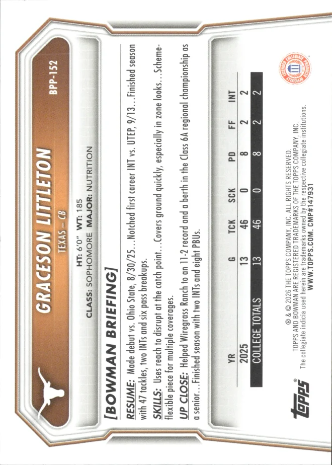 Graceson Littleton card back