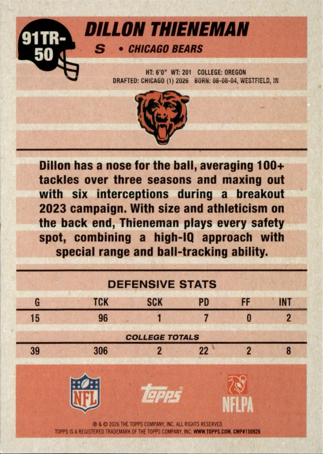 Dillon Thieneman card back