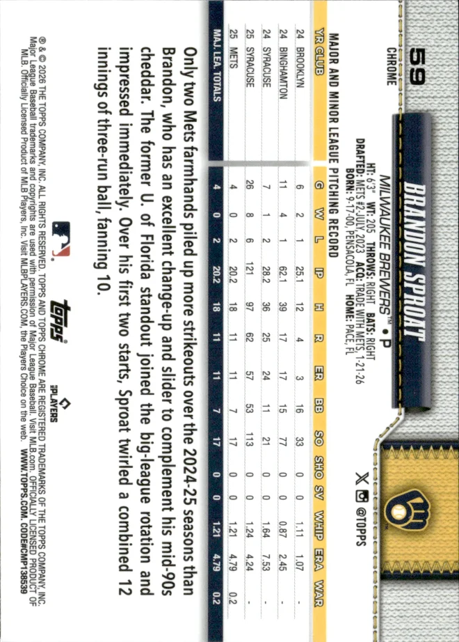Brandon Sproat card back