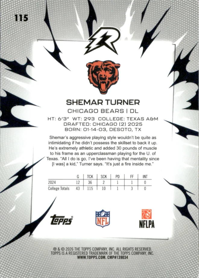Shemar Turner card back
