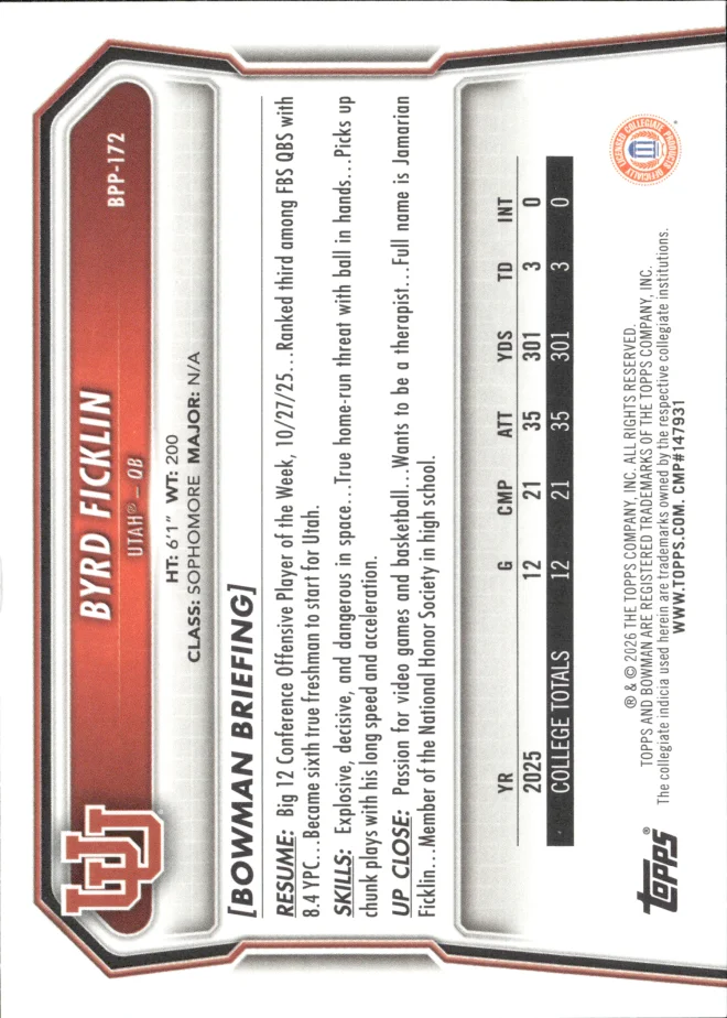 Byrd Ficklin card back