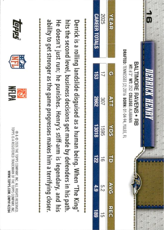 Derrick Henry card back