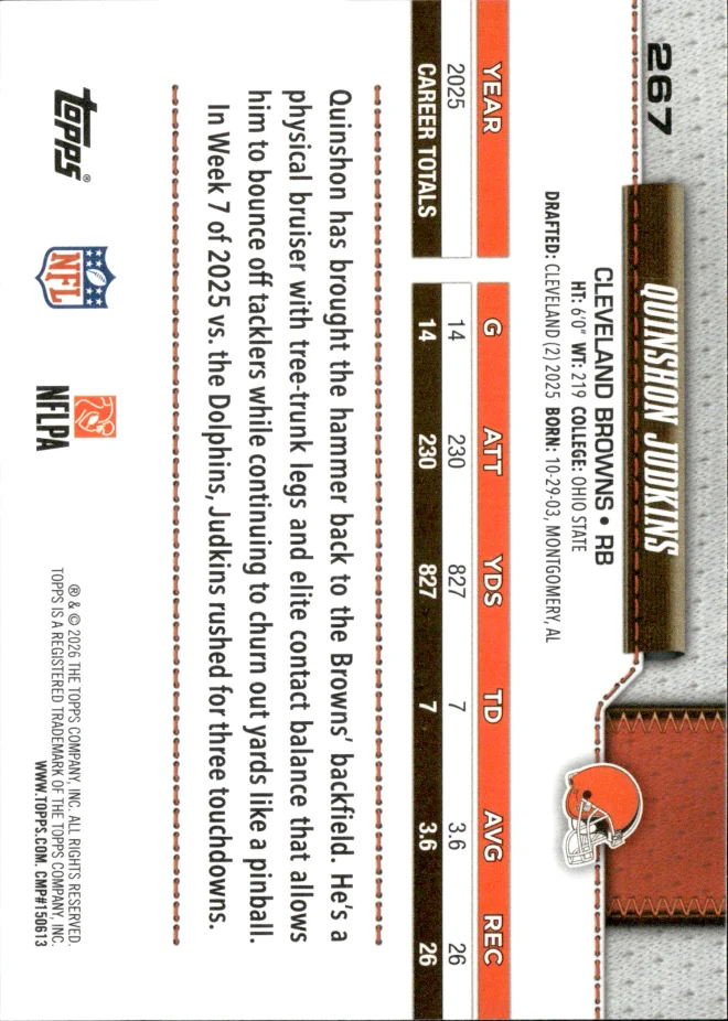 Quinshon Judkins card back
