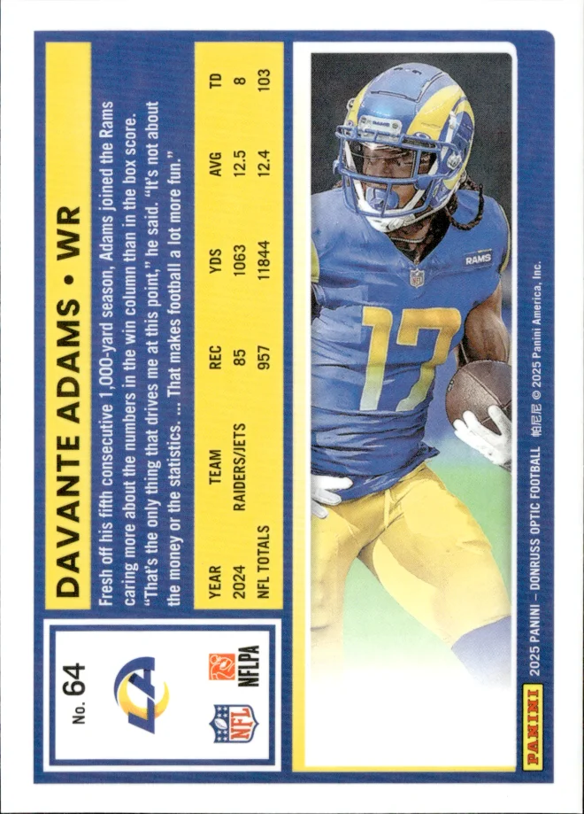 Davante Adams card back