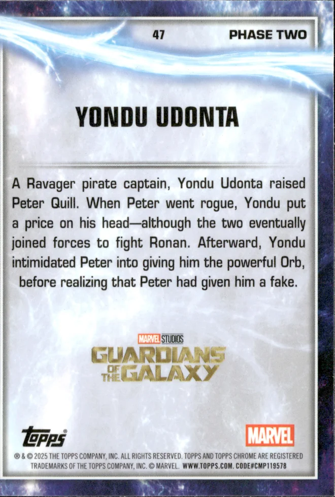 Yondu Udonta card back