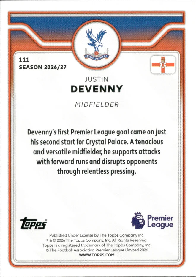 Justin Devenny card back