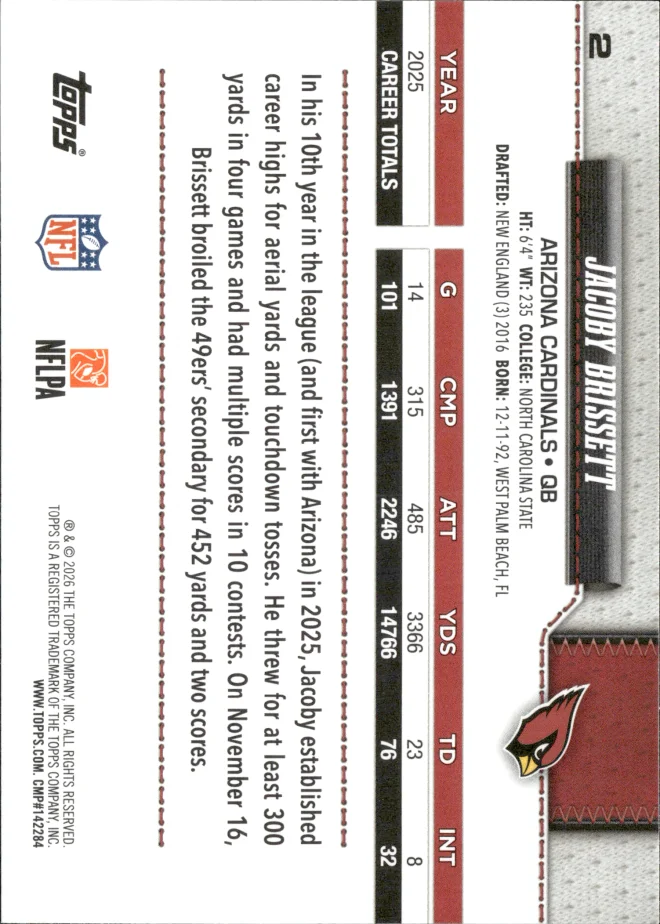 Jacoby Brissett card back