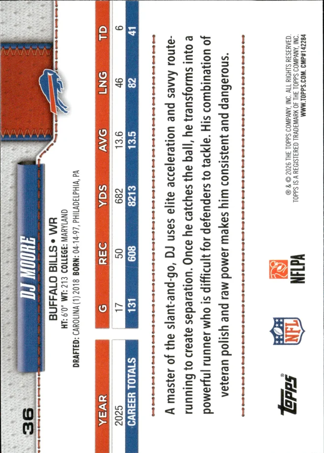 DJ Moore card back