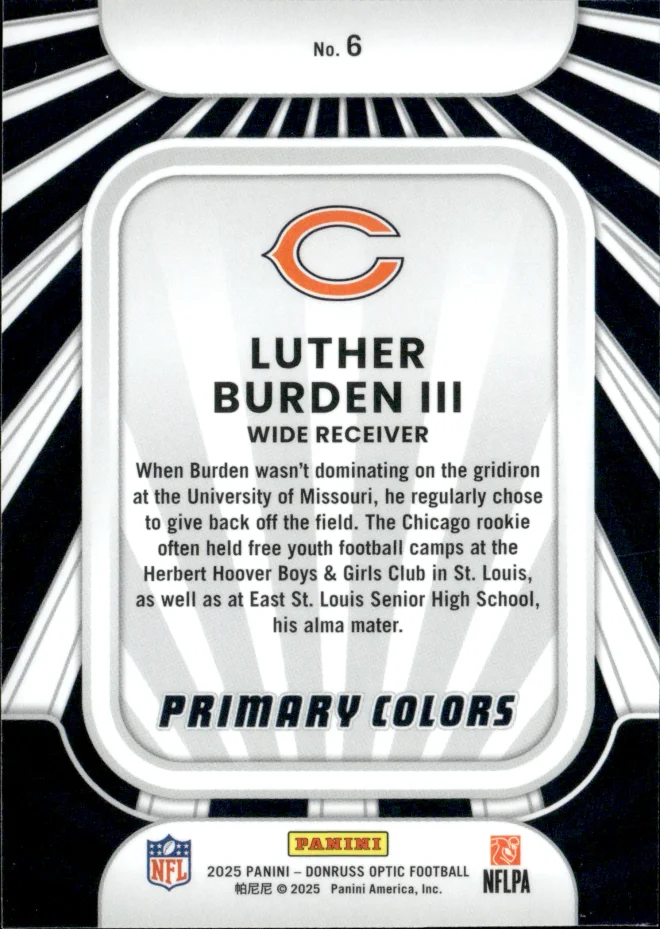 Luther Burden III card back