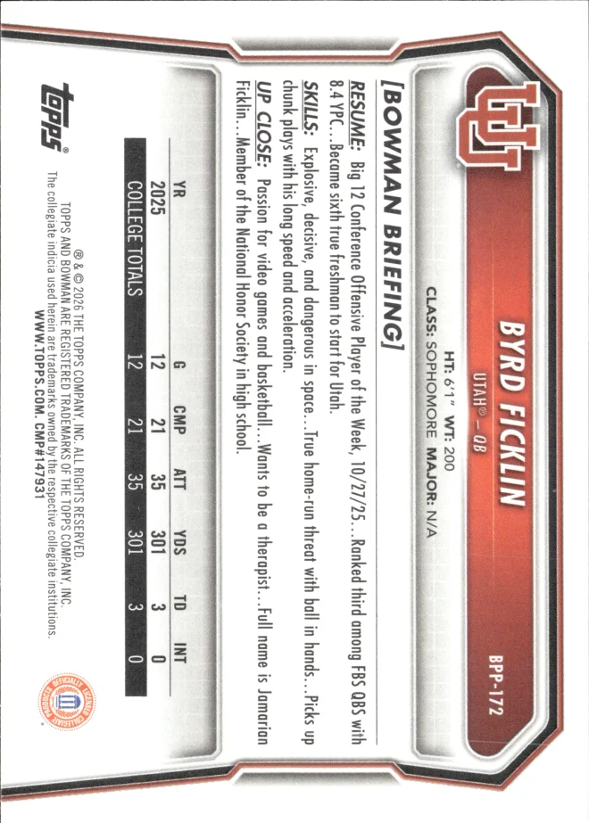 Byrd Ficklin card back