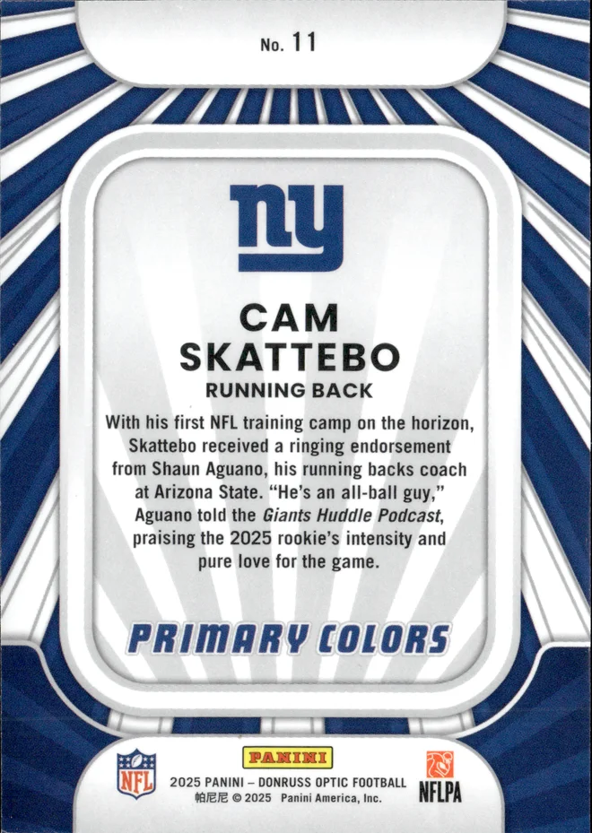 Cam Skattebo card back