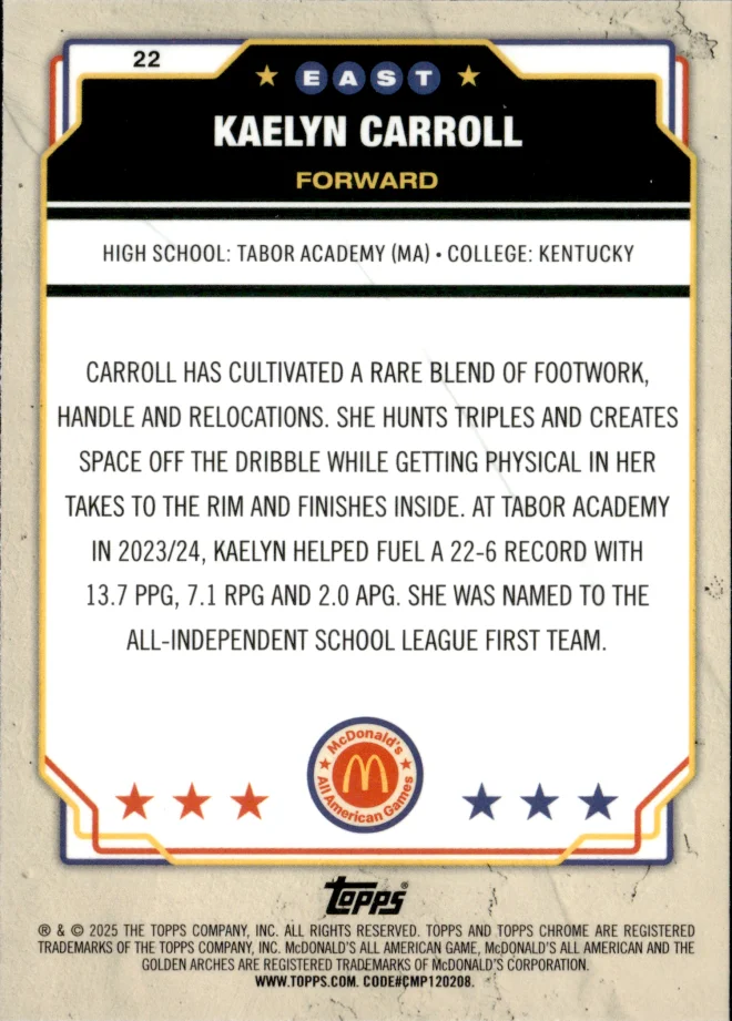 Kaelyn Carroll card back