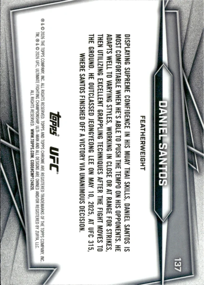 Daniel Santos card back