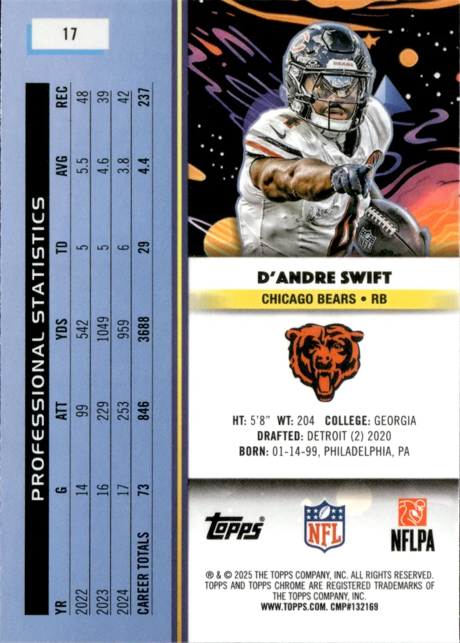 D'Andre Swift card back