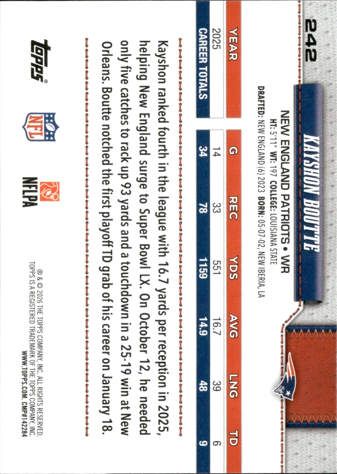 Kayshon Boutte card back