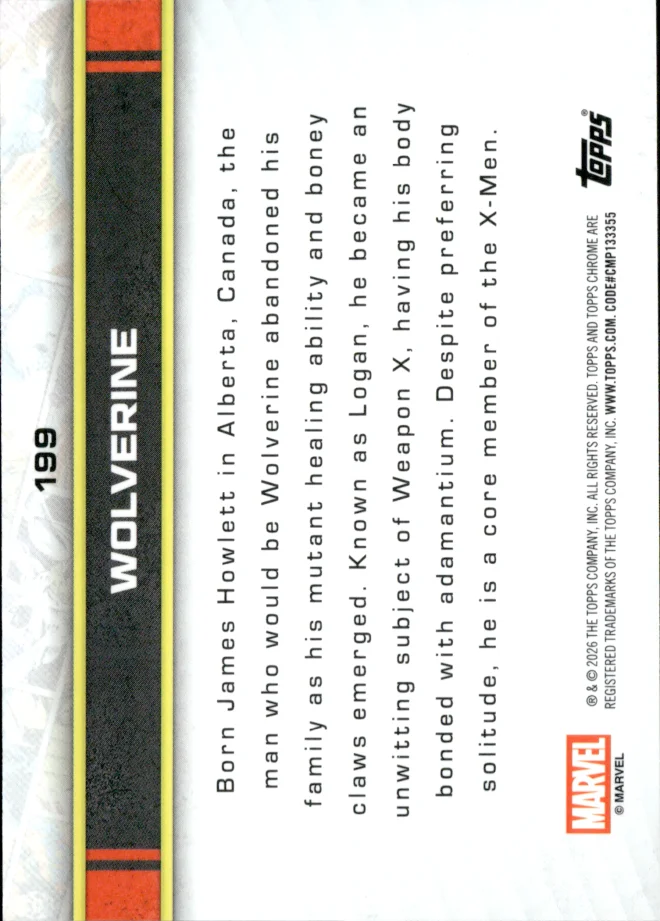 Wolverine card back