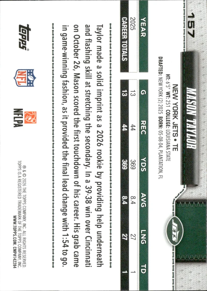 Mason Taylor card back