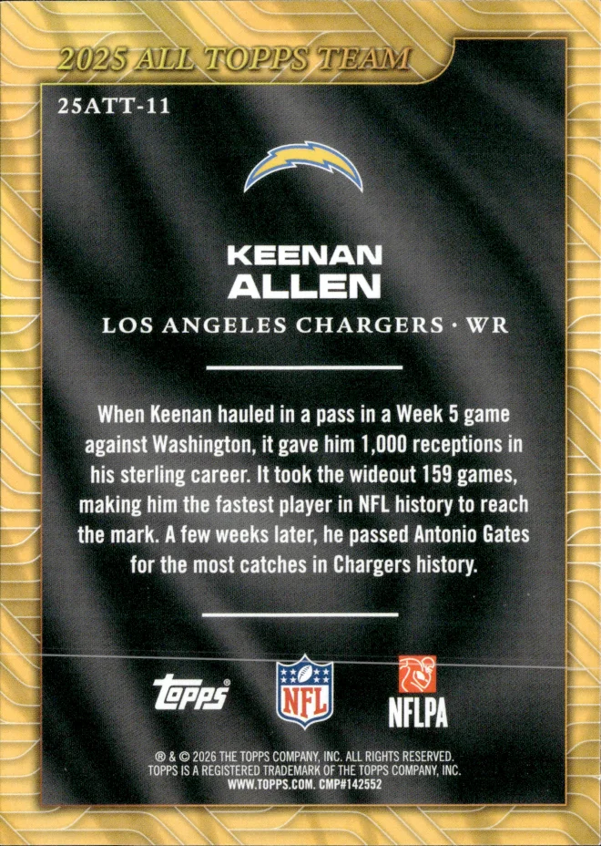 Keenan Allen card back
