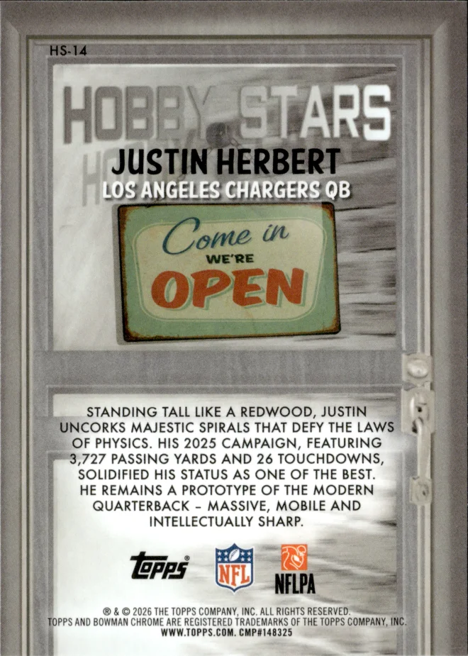 Justin Herbert card back