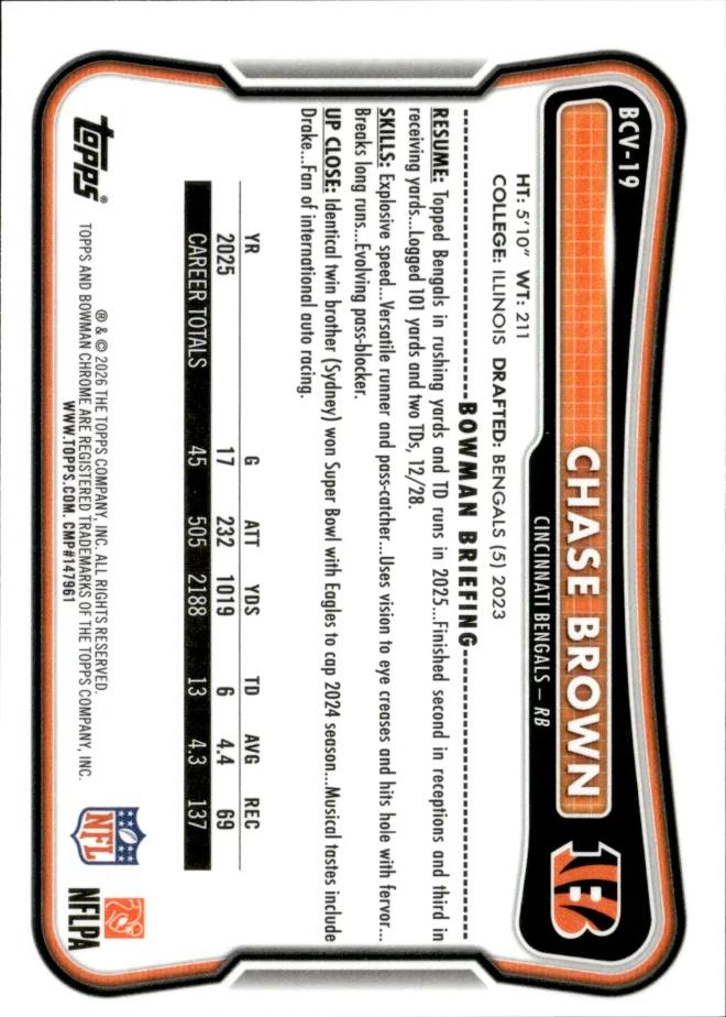 Chase Brown card back