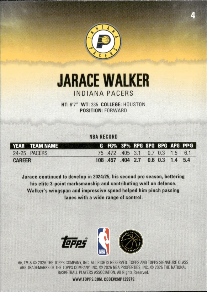 Jarace Walker card back