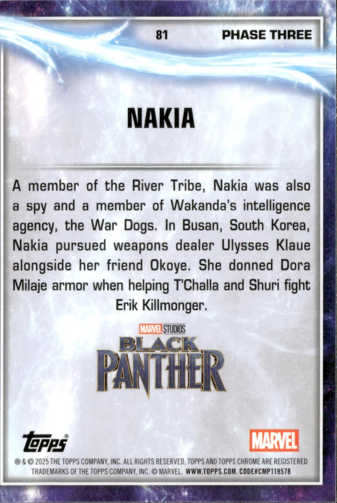 Nakia card back