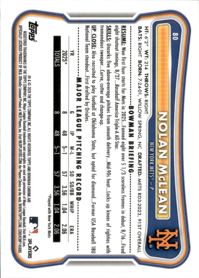 Nolan McLean card back