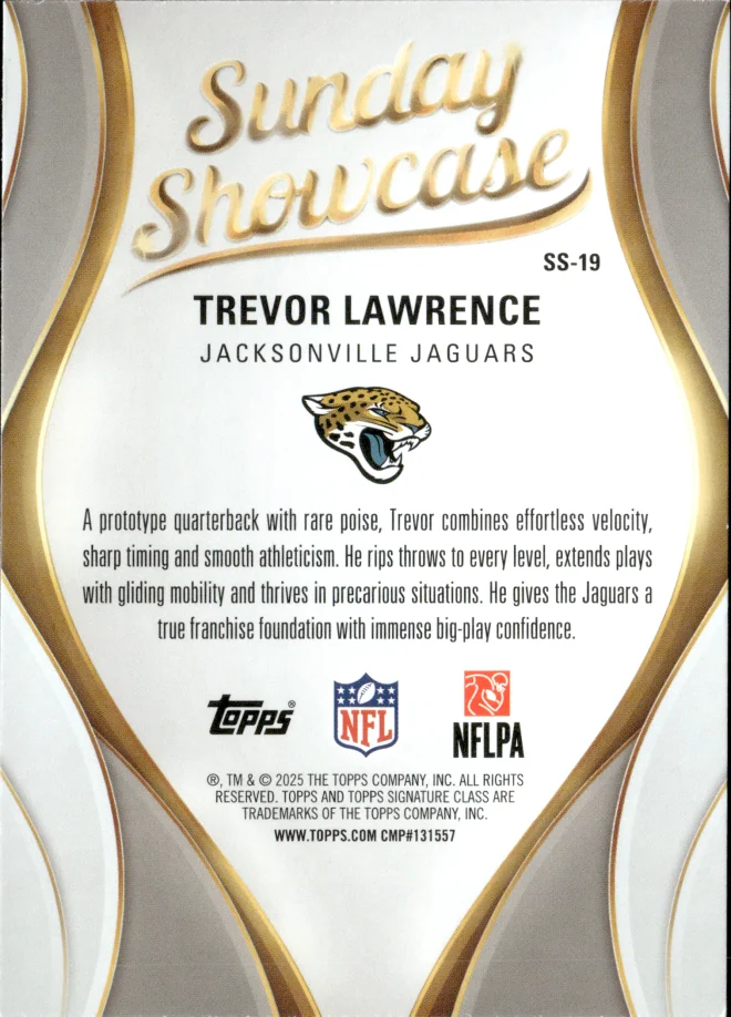 Trevor Lawrence card back