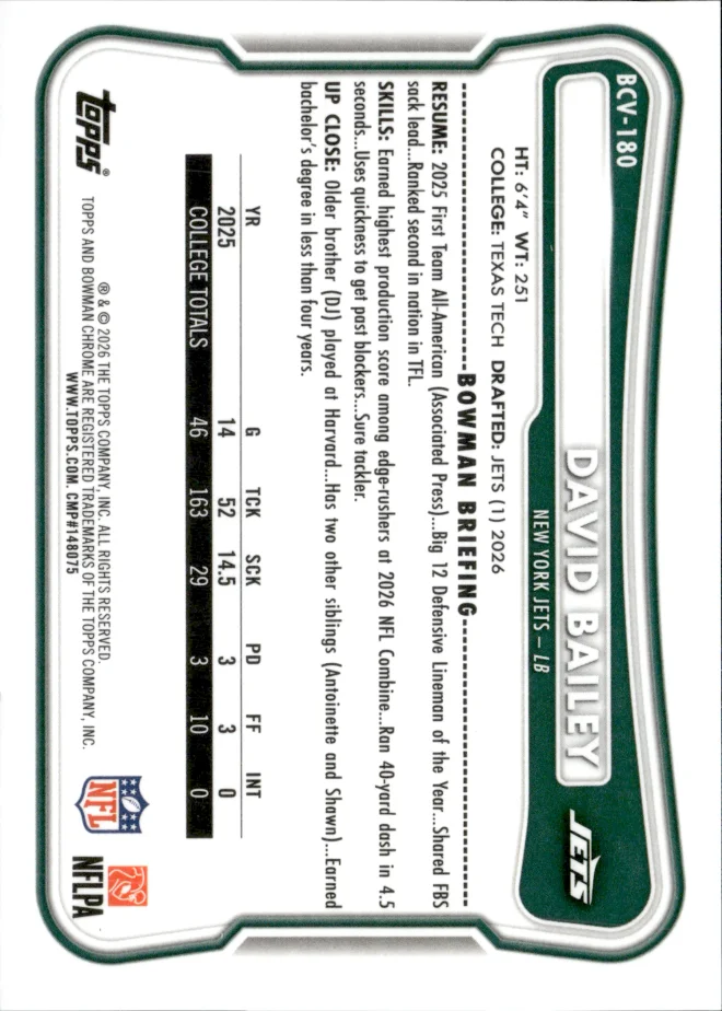 David Bailey card back