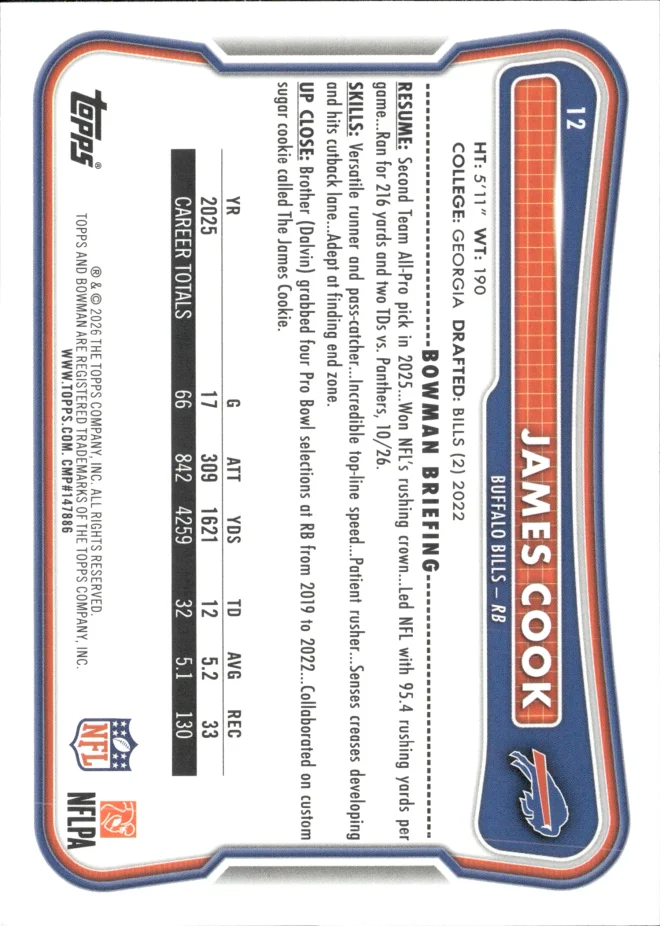 James Cook card back