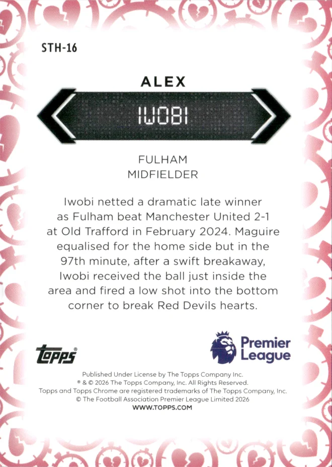 Alex Iwobi card back