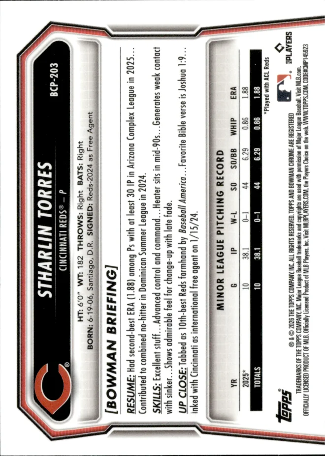 Stharlin Torres card back