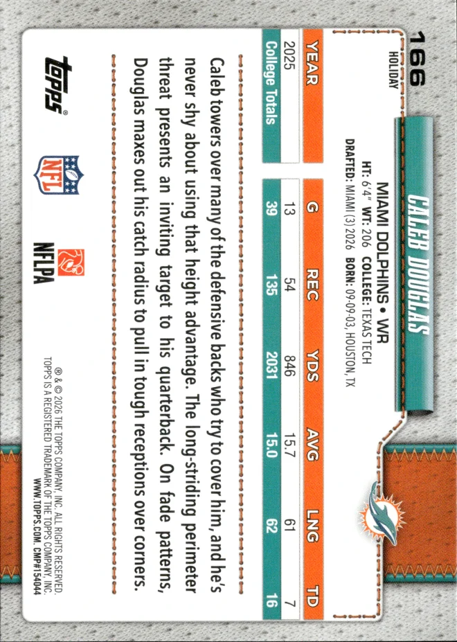 Caleb Douglas card back