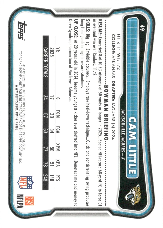 Cam Little card back