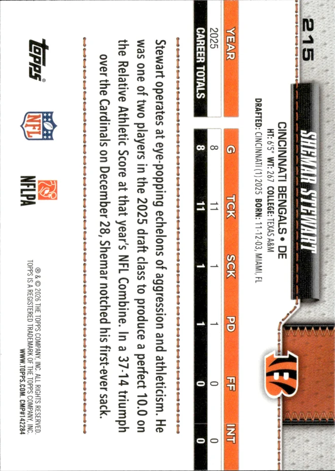 Shemar Stewart card back