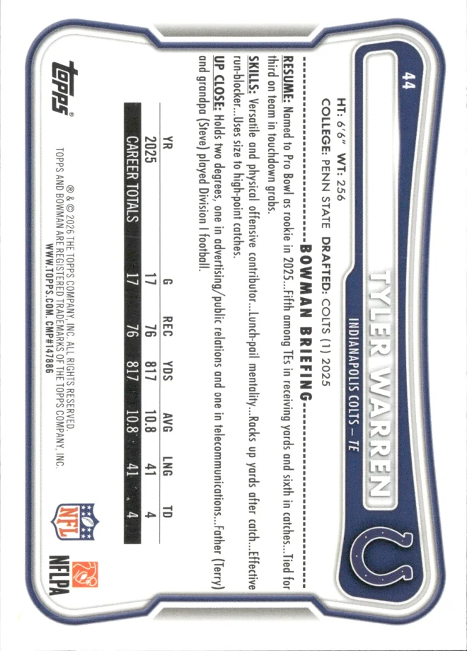 Tyler Warren card back