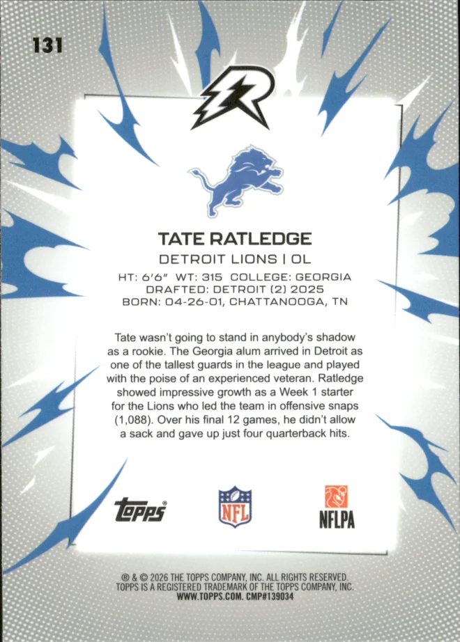 Tate Ratledge card back