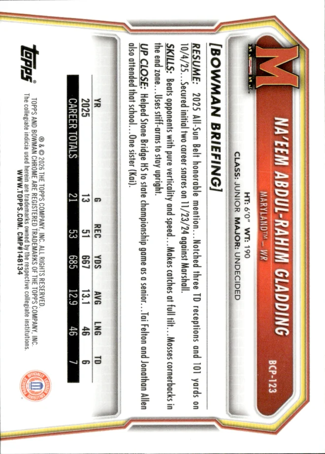 Na'eem Abdul-Rahim Gladding card back