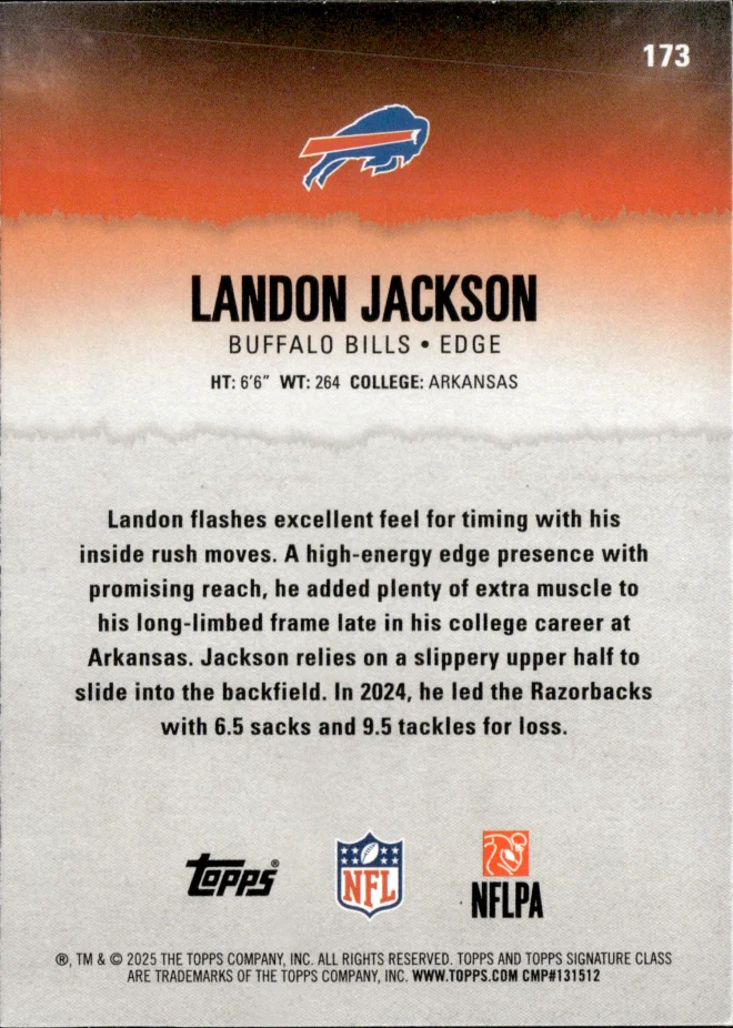Landon Jackson card back