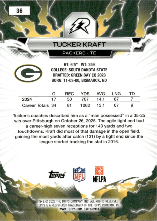 Tucker Kraft card back