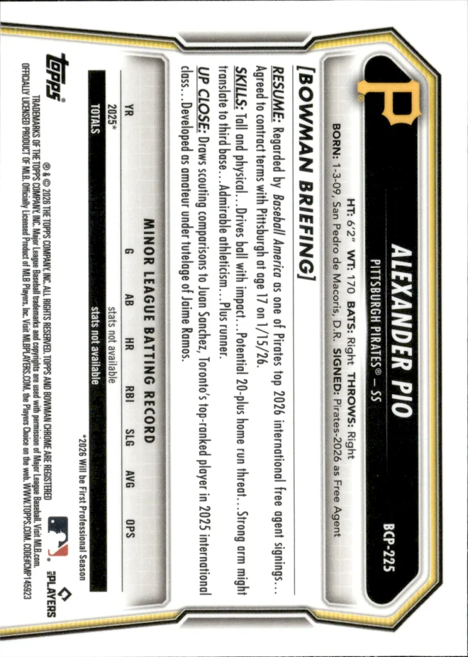 Alexander Pio card back