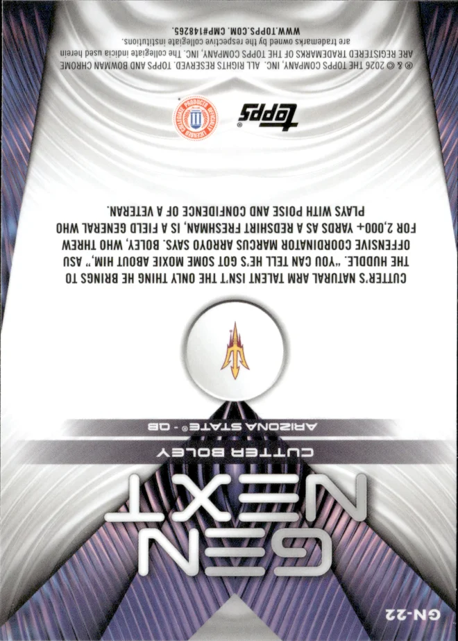 Cutter Boley card back