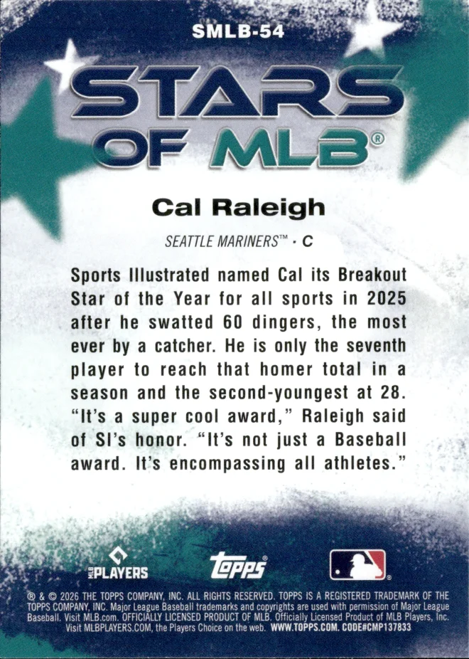 Cal Raleigh card back