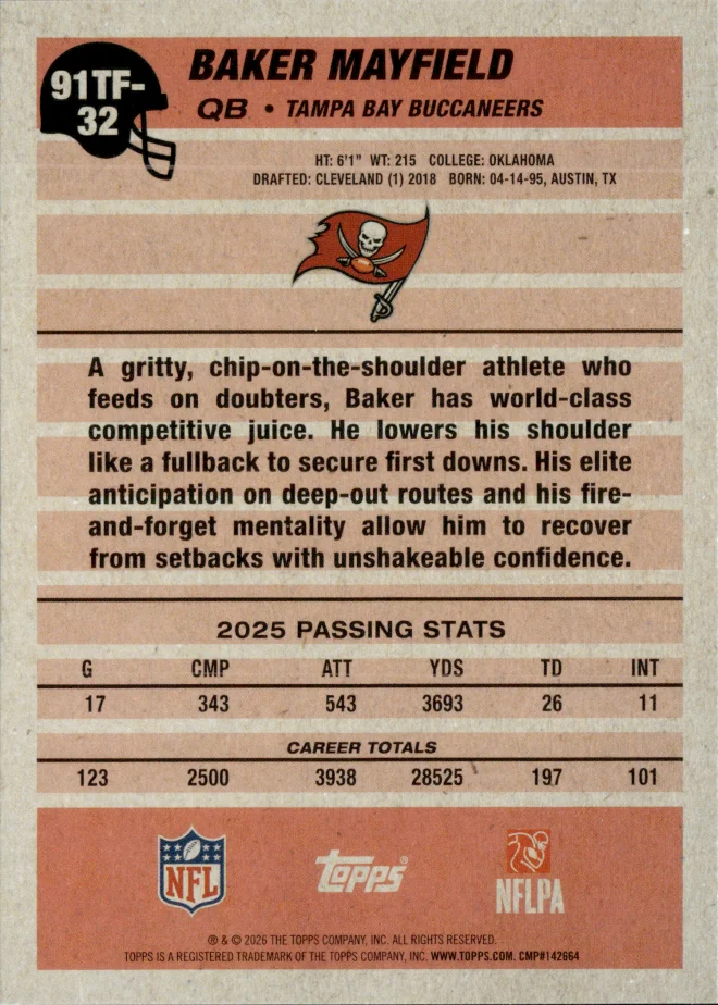 Baker Mayfield card back