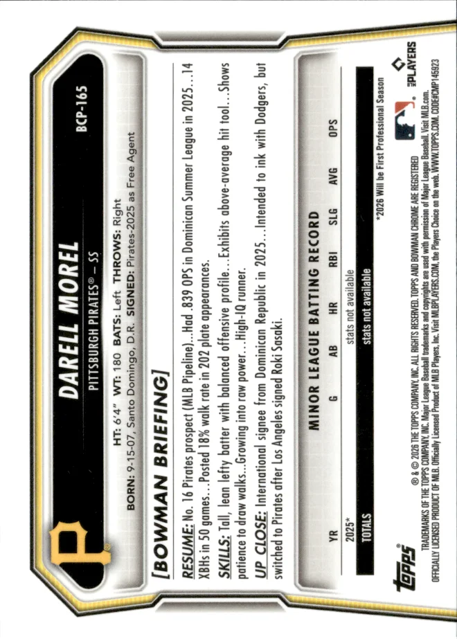 Darell Morel card back