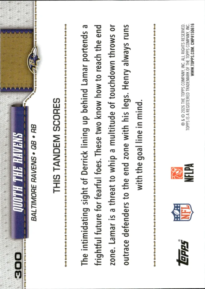Lamar Jackson & Derrick Henry card back